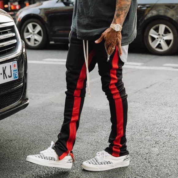 Red Double Stripe Track Pants | Poshmark